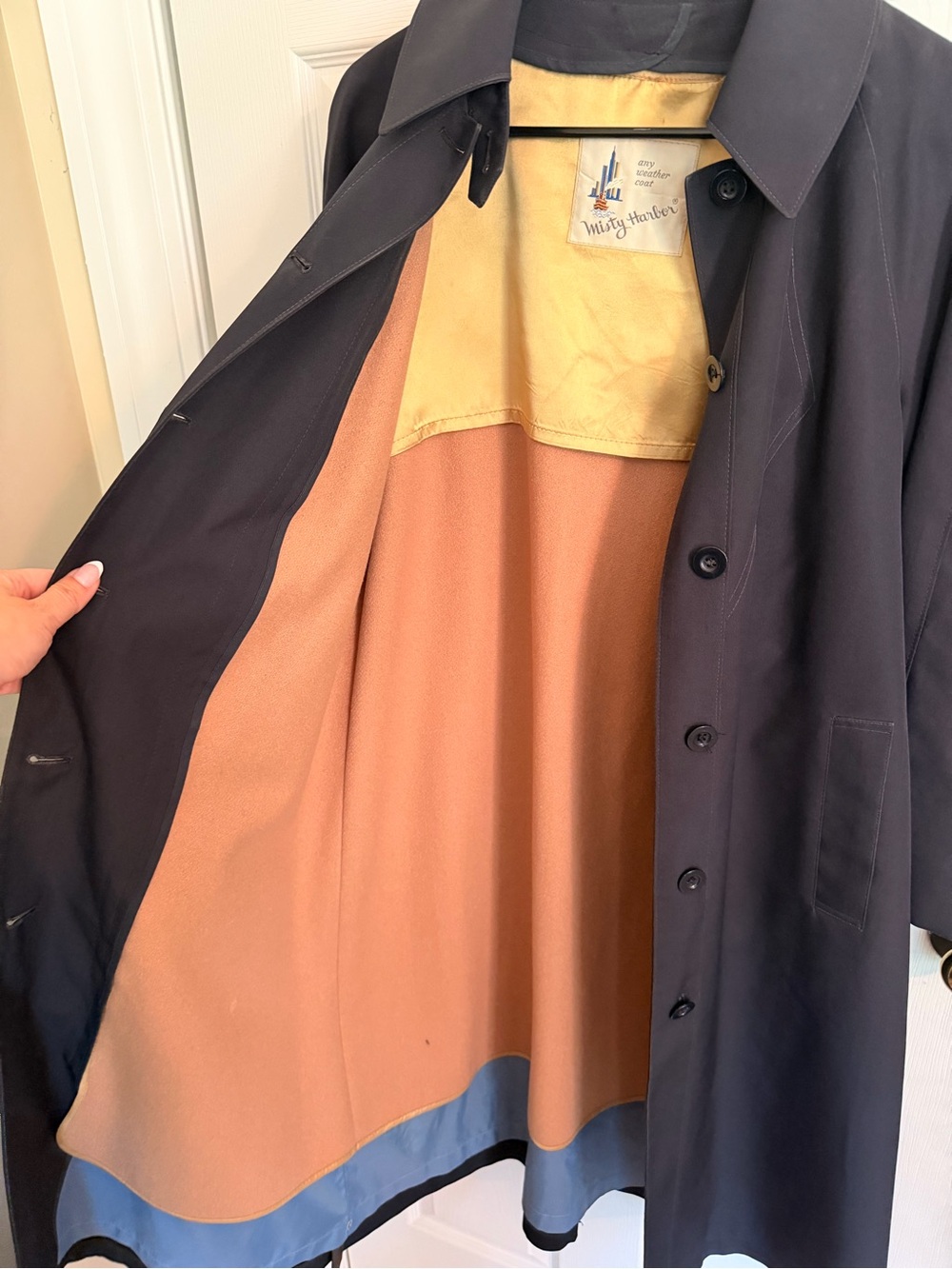 Vintage Navy Women's Trench Coat - Picture 2 of 6